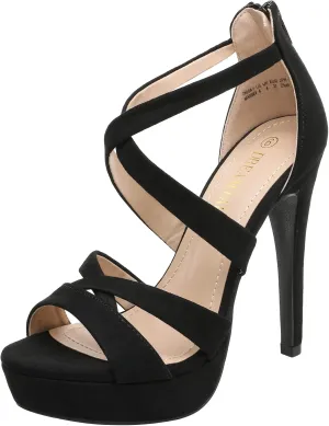 DREAM PAIRS Women's High Heel Platform Dress Pump Sandals