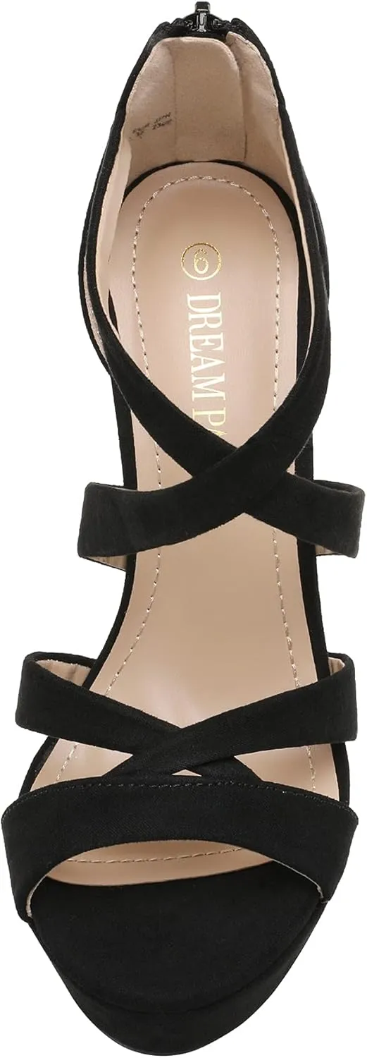 DREAM PAIRS Women's High Heel Platform Dress Pump Sandals