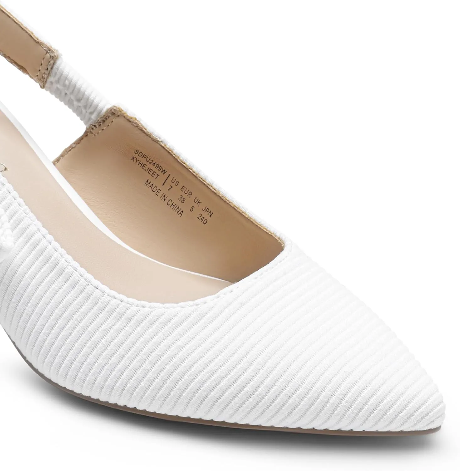 DREAM PAIRS Women's Kitten Heels Slingback Closed Toe Low Pumps Dress Bridal Elegant Wedding Casual Shoes