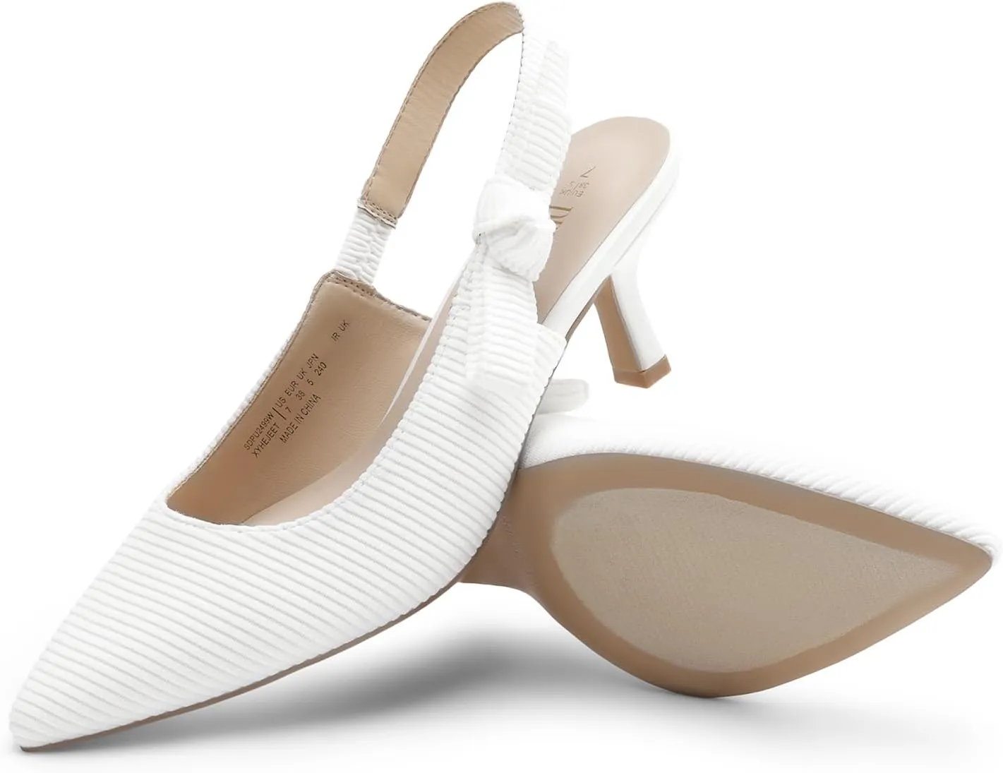 DREAM PAIRS Women's Kitten Heels Slingback Closed Toe Low Pumps Dress Bridal Elegant Wedding Casual Shoes