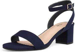 DREAM PAIRS Women's Open Toe Ankle Strap Low Block Chunky Heels Sandals Party Dress Pumps Shoes