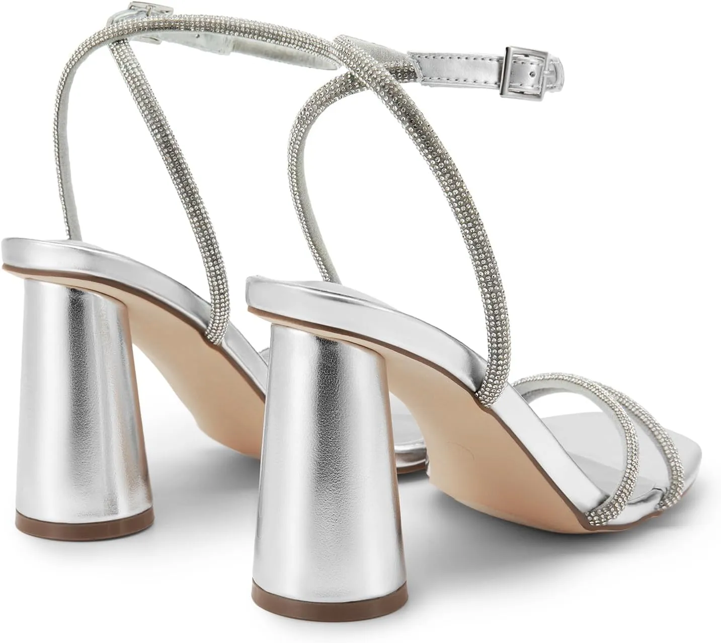 DREAM PAIRS Women's Strappy Round Heels Open Square Toe Ankle Strap Party Sandals Dress Shoes