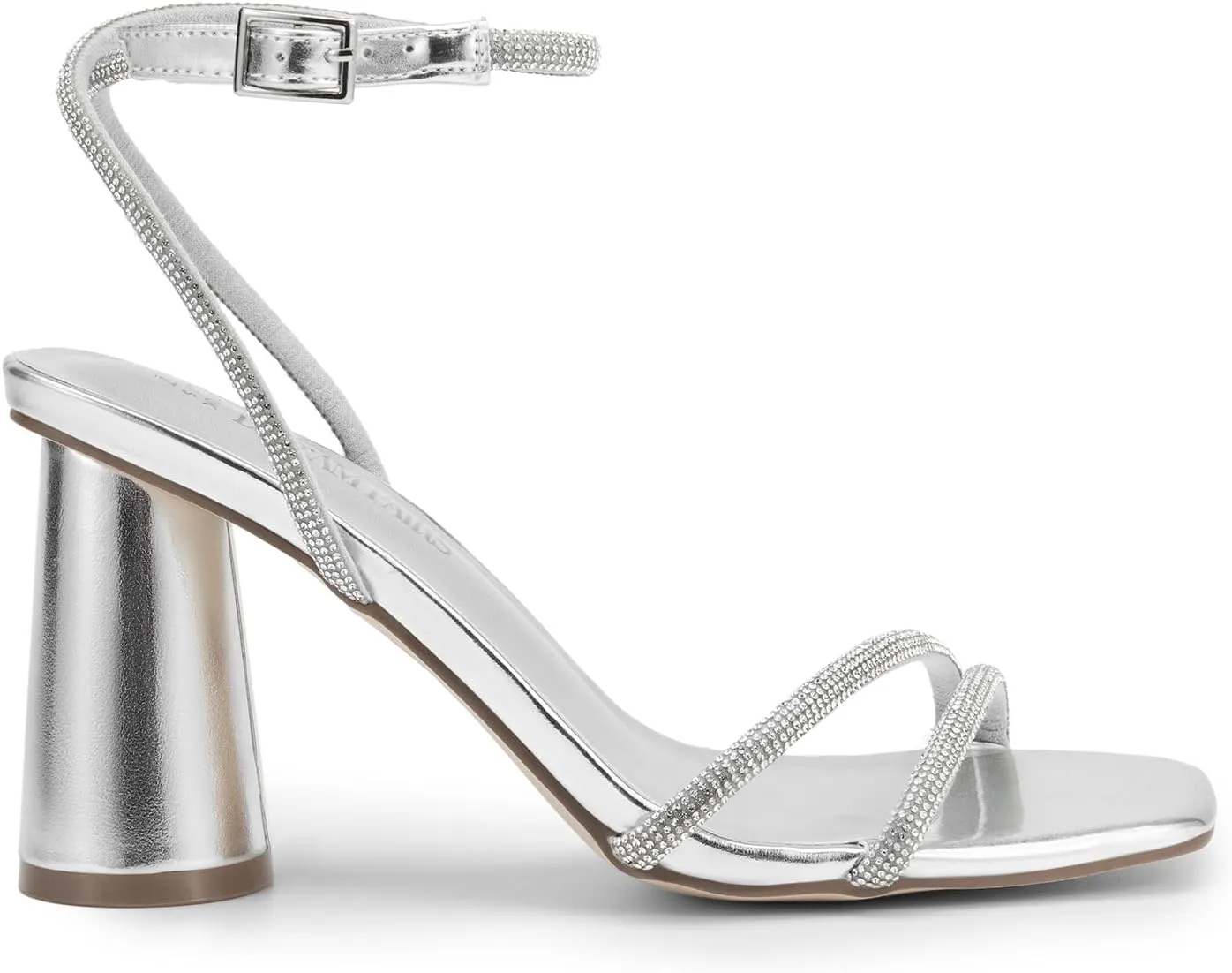 DREAM PAIRS Women's Strappy Round Heels Open Square Toe Ankle Strap Party Sandals Dress Shoes
