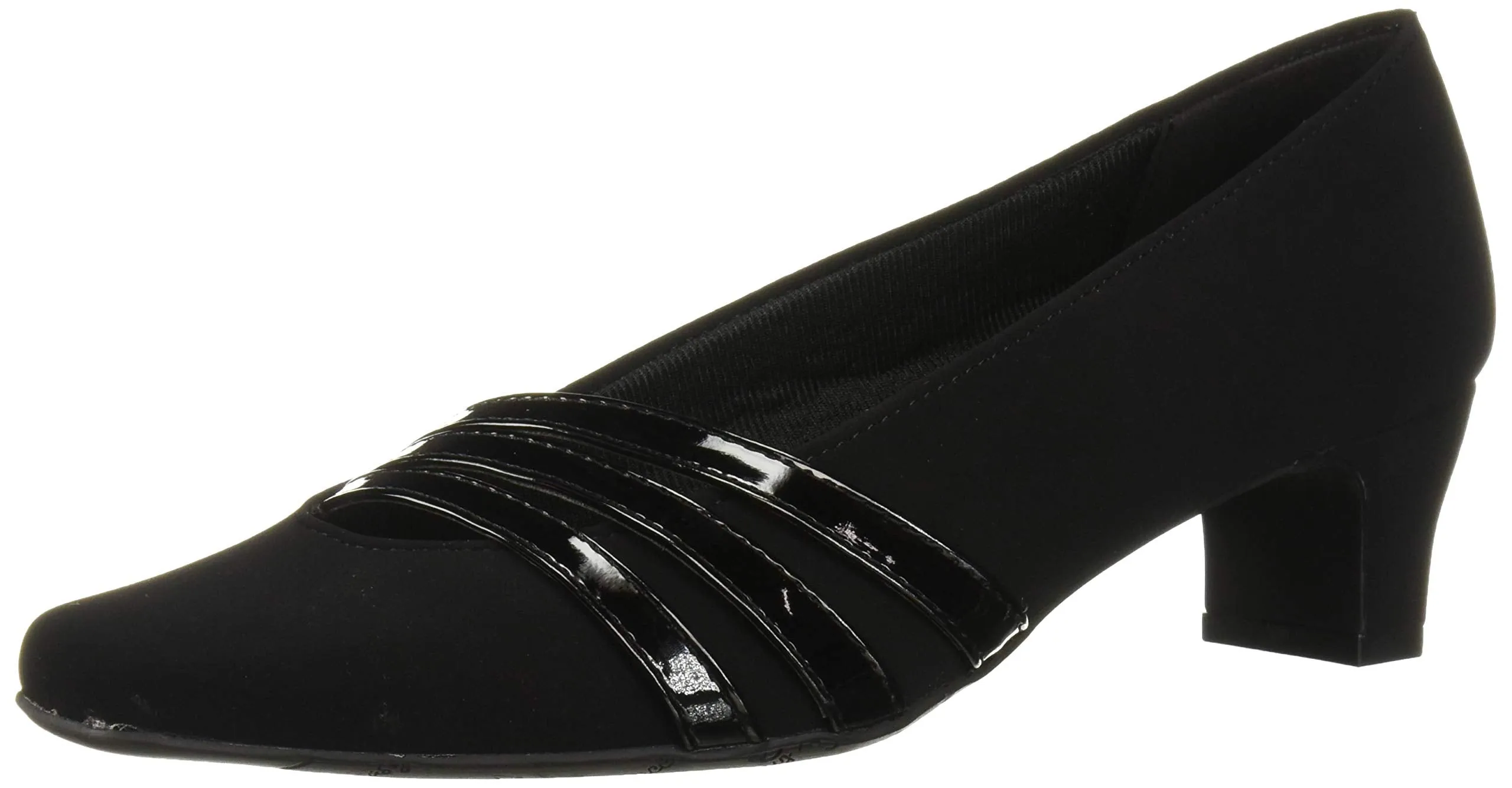 Easy Street Women's Entice Pump, Black Suede, 7.5 Wide