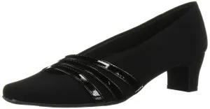 Easy Street Women's Entice Pump, Black Suede, 7.5 Wide