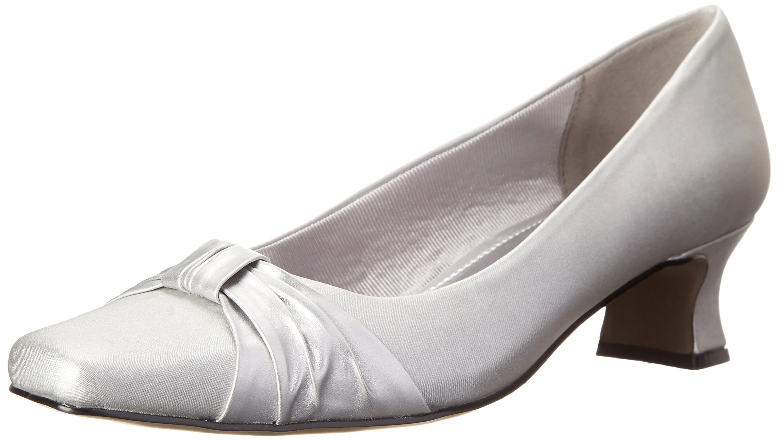 Easy Street Women's Waive Dress Pump,Silver Satin,7 M US