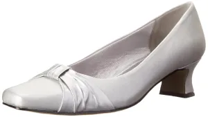 Easy Street Women's Waive Dress Pump,Silver Satin,7 M US