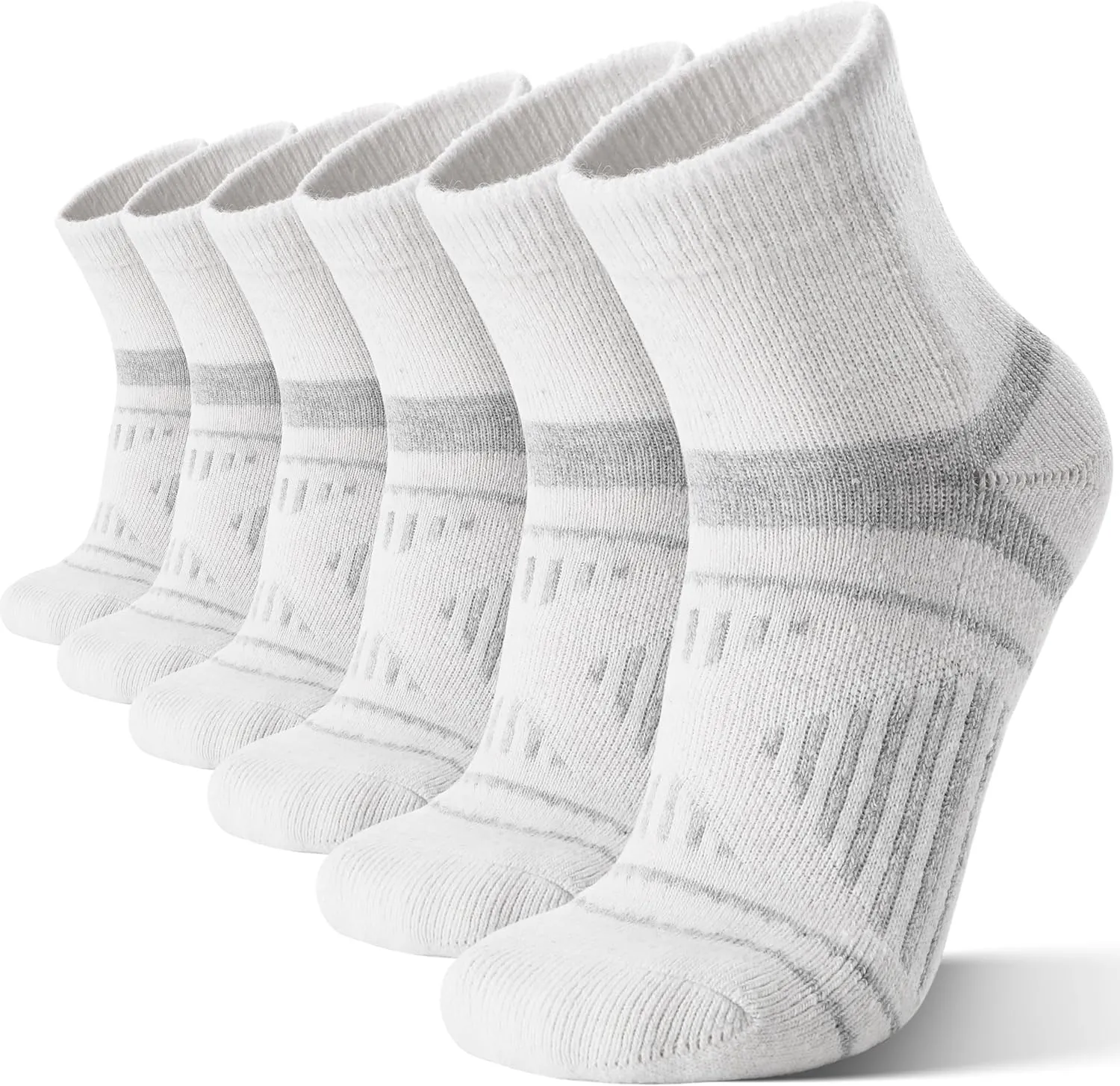EBMORE 6 Pairs Merino Wool Ankle Hiking Running Socks Compression Support Thick Cushion No Show Socks for Men Women