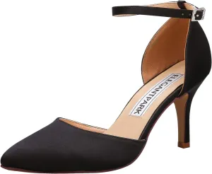 ELEGANTPARK Heels for Women Pointed Toe High Heel Pumps Satin Ankle Strap Wedding Bridal Evening Party Dress Shoes
