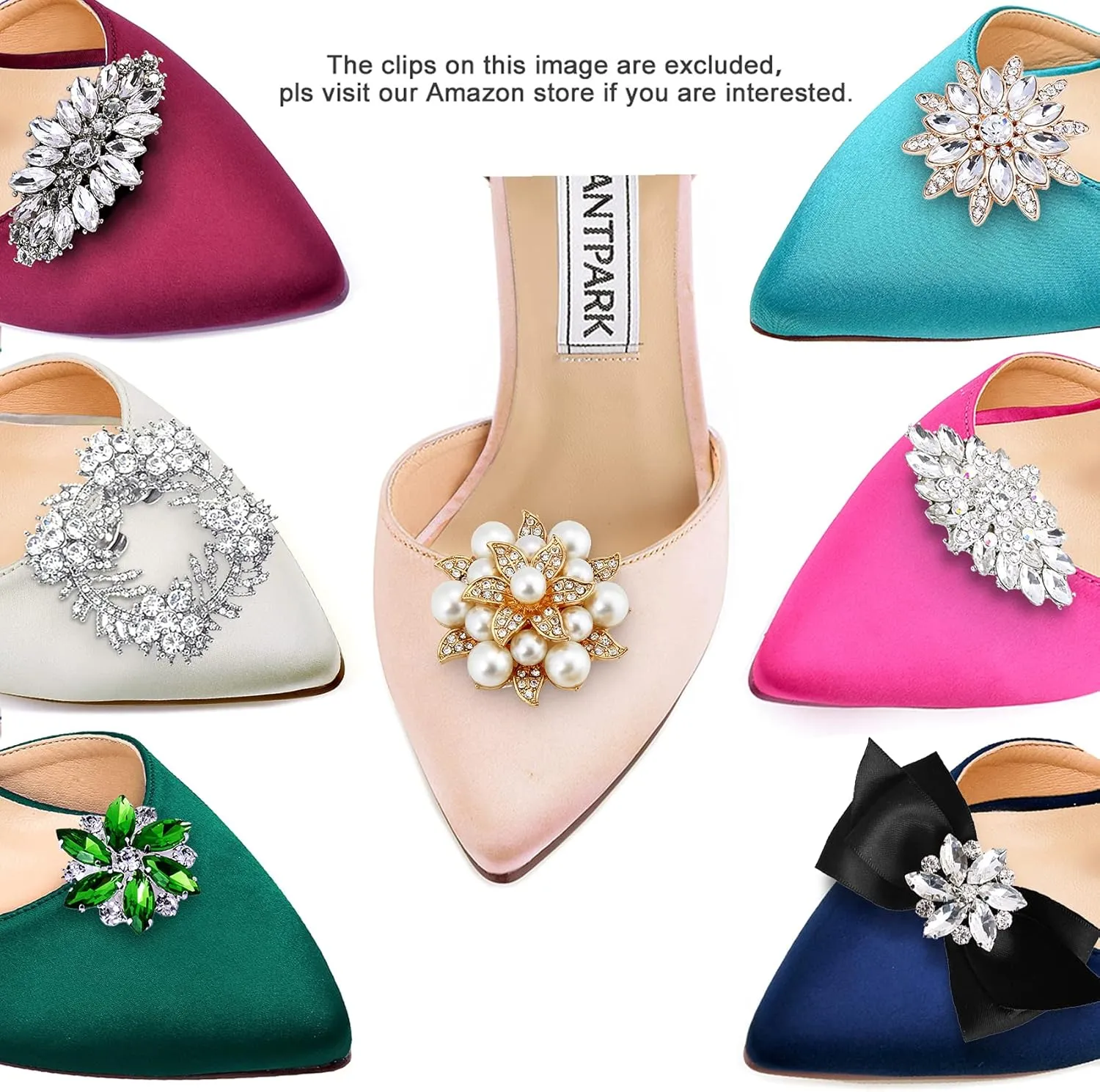ELEGANTPARK Heels for Women Pointed Toe High Heel Pumps Satin Ankle Strap Wedding Bridal Evening Party Dress Shoes