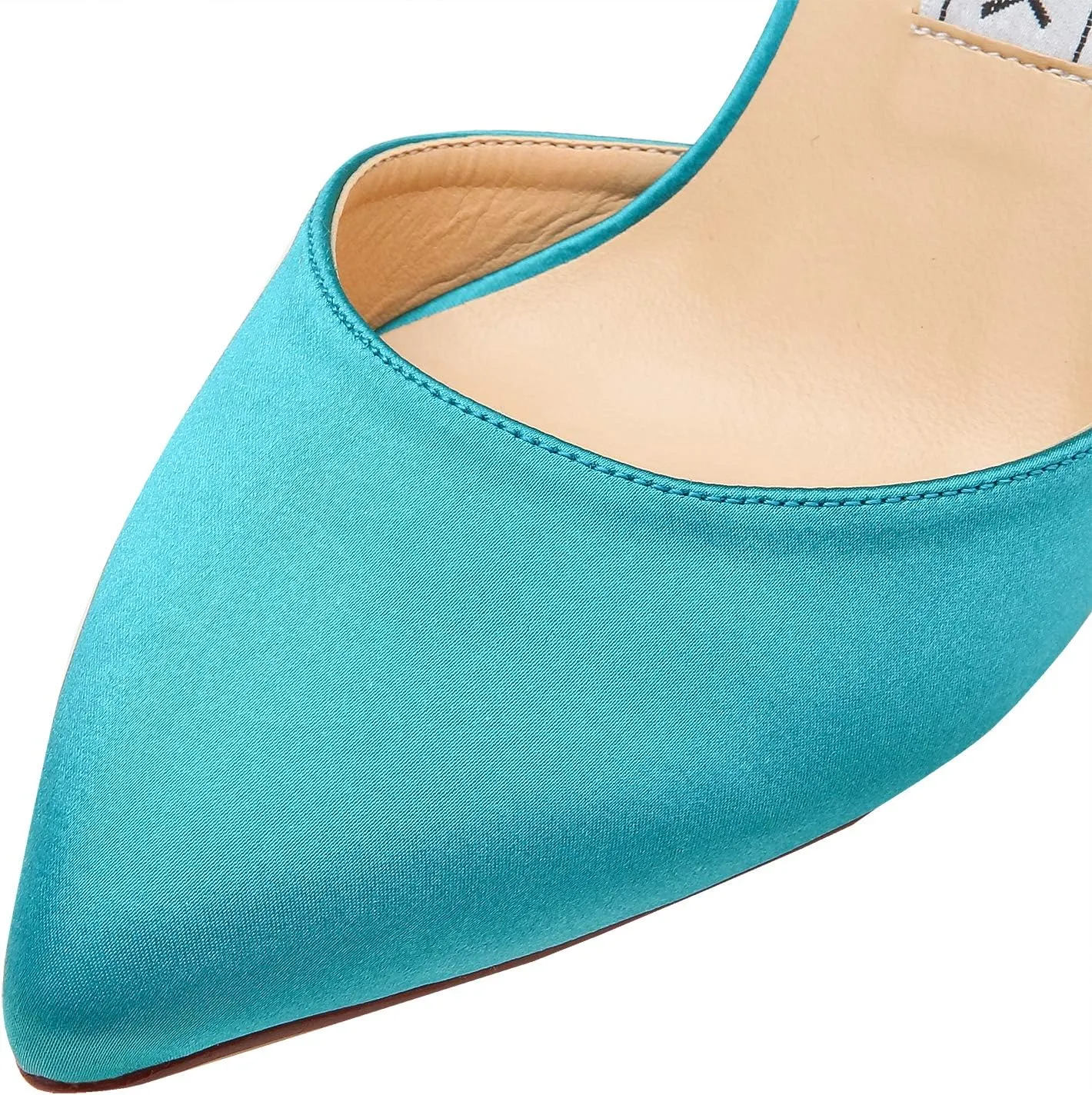 ELEGANTPARK Heels for Women Pointed Toe High Heel Pumps Satin Ankle Strap Wedding Bridal Evening Party Dress Shoes