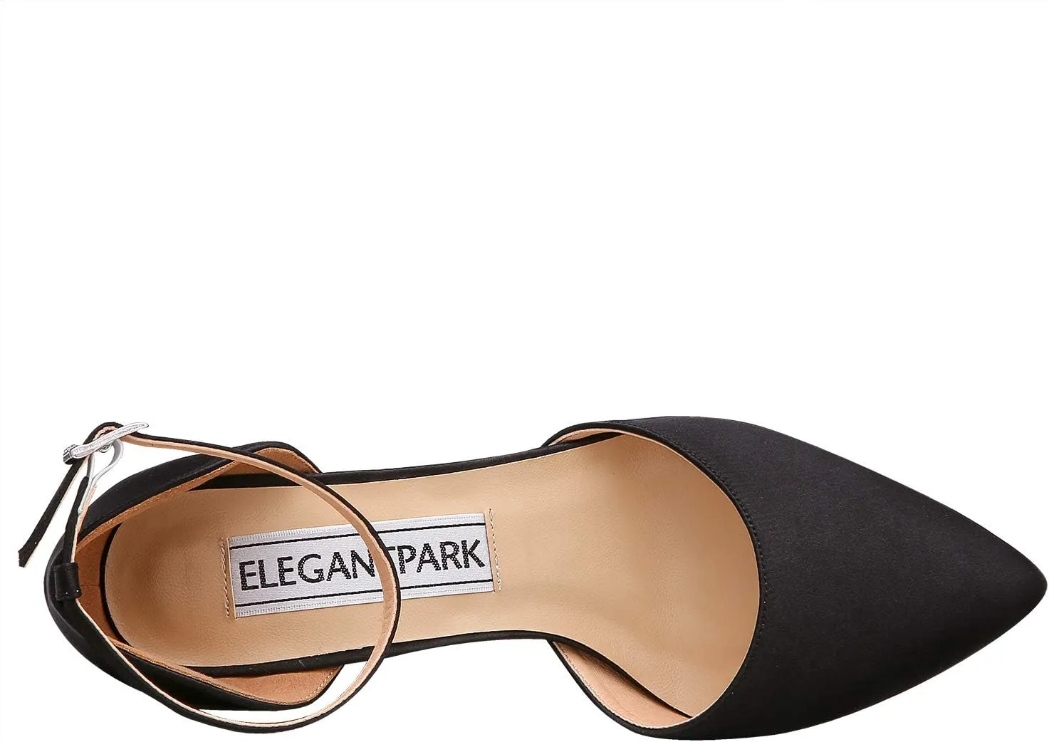 ELEGANTPARK Heels for Women Pointed Toe High Heel Pumps Satin Ankle Strap Wedding Bridal Evening Party Dress Shoes