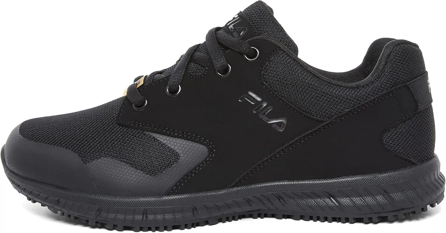 Fila womens Work Health Care Professional Shoe, Black/Black/Black, 7.5 US