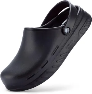 FitVille Wide Chef Shoes Men's Slip Resistant Work Shoes for Food Service Waterproof with Arch Support