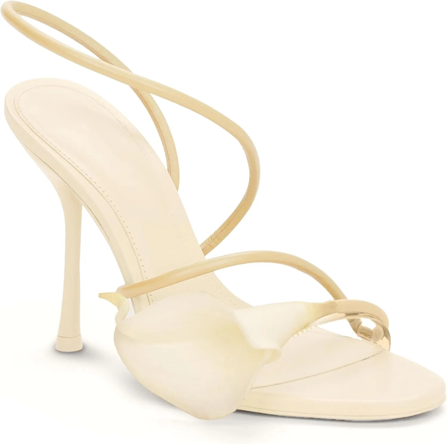 Flower High Heels for Women Calla Lily Open Toe Floral Stilettos Heels Sexy Strappy Wedding Birthday Dressy Heeled Sandals