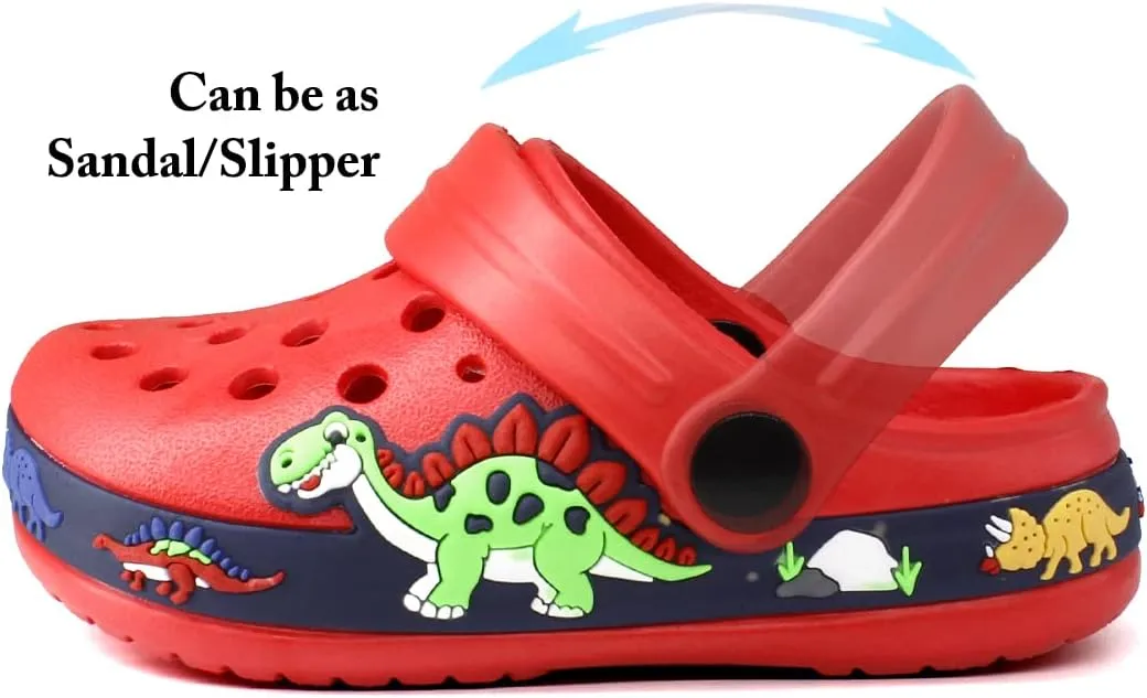 FolHaoth Little Kids Clogs Cute Cartoon Boys Girls Garden Clogs Toddlers Non-Slip Breathable Slides Sandals Children Lightweight Slip-on Beach Pool Shower Slippers