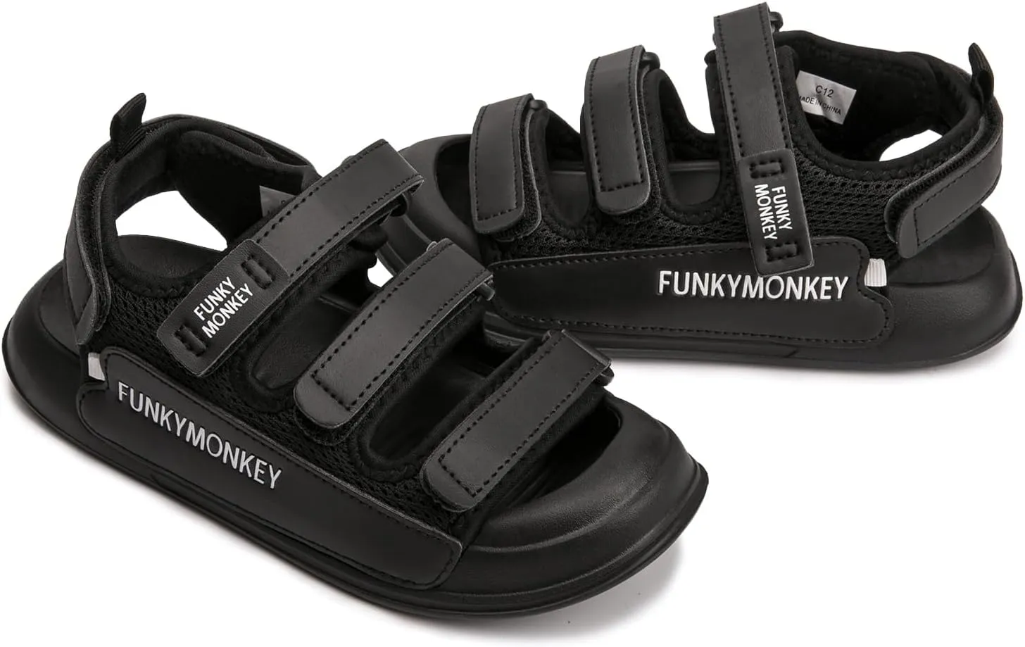 FUNKYMONKEY Kids Sports Sandals Boys Girls Anti Collision Toe Adjustable Lightweight Summer Fashion Walking Shoes