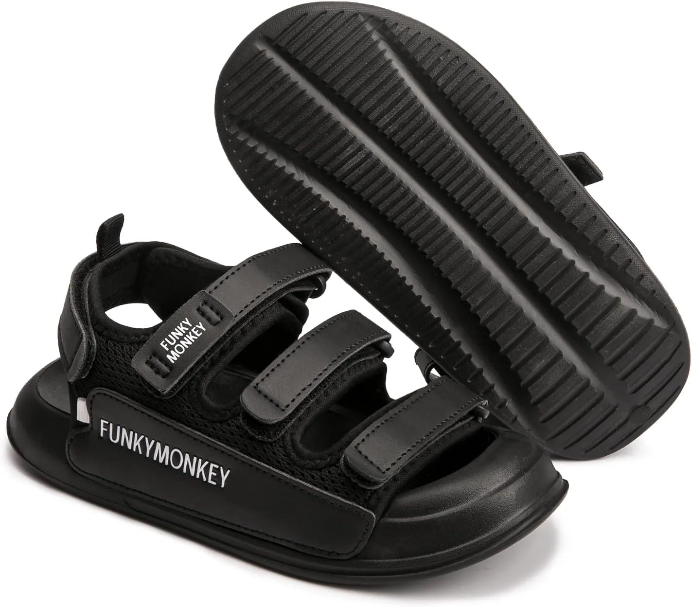 FUNKYMONKEY Kids Sports Sandals Boys Girls Anti Collision Toe Adjustable Lightweight Summer Fashion Walking Shoes