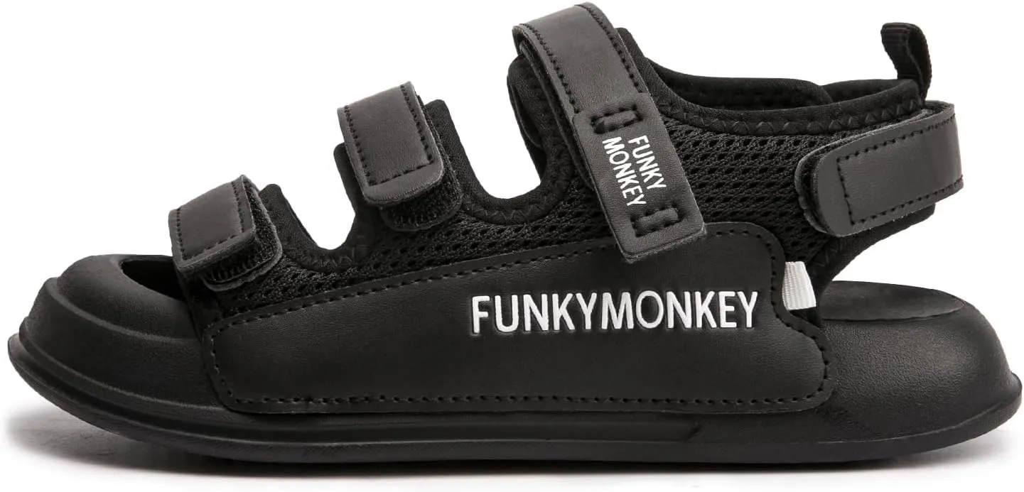FUNKYMONKEY Kids Sports Sandals Boys Girls Anti Collision Toe Adjustable Lightweight Summer Fashion Walking Shoes