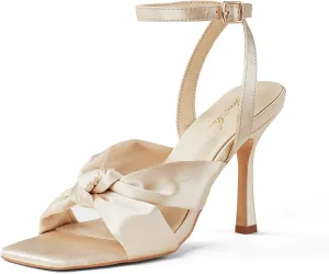 GENSHUO Ankle Strap High Heels Knot Sandals