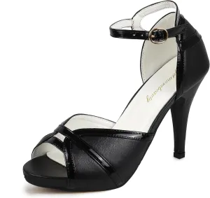 getmorebeauty Peep Toe Heels for Women Sexy Strappy High Heels Ankle Strap Heeled Sandals