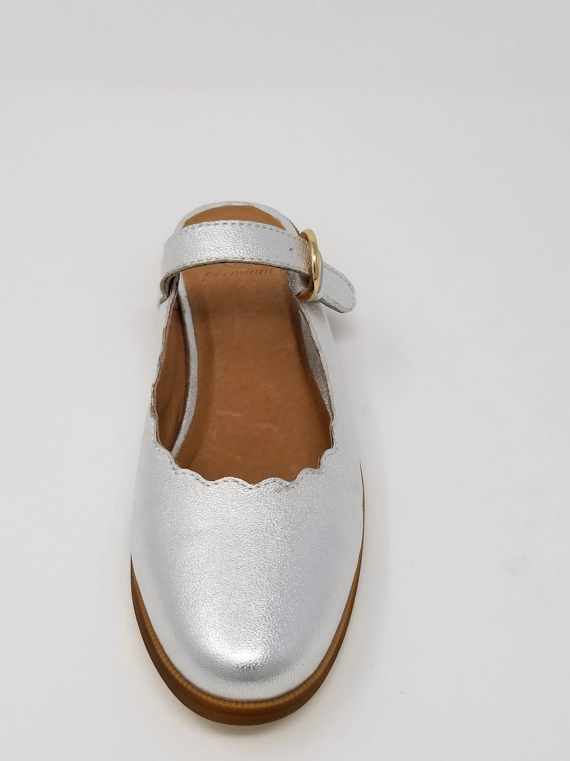 Glendale Mary-Jane Scalloped  Ballerina Flat