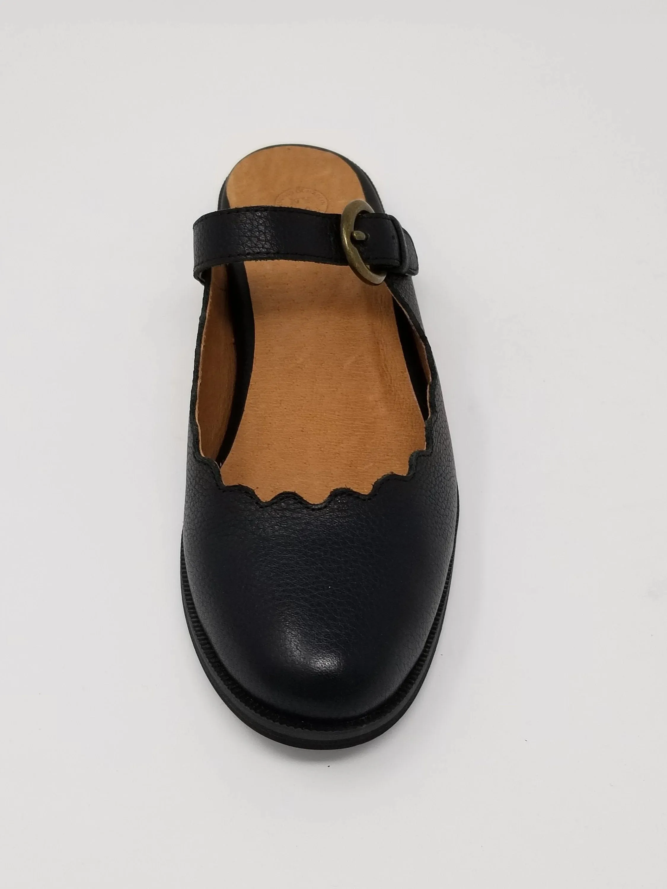 Glendale Mary-Jane Scalloped  Ballerina Flat