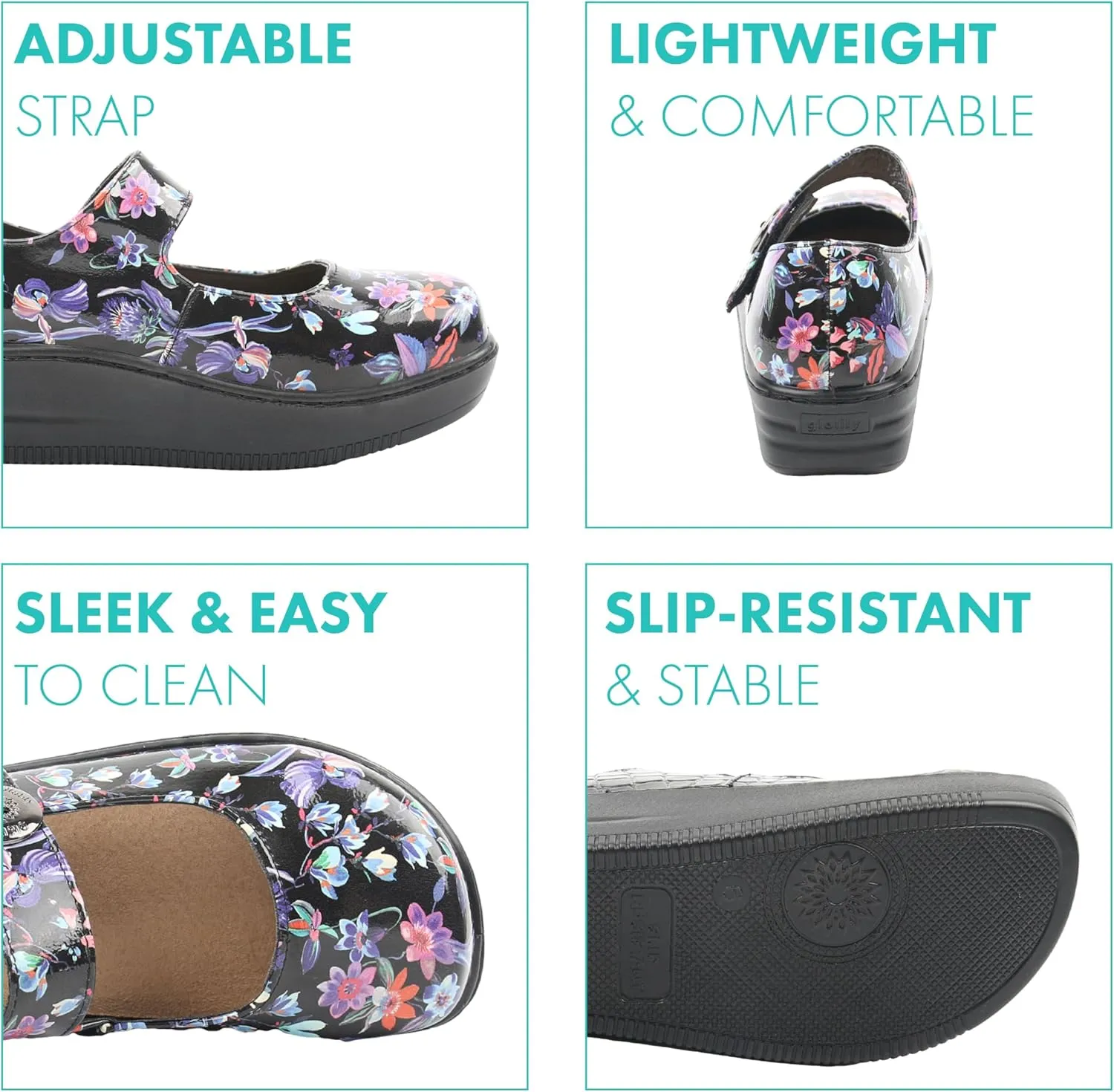 Glolily Women's Comfort Clogs- Professional Lightweight Slip-Resistant Work Shoe with Extra Cushion and Removeable Orthotic Arch Support Footbed for Women
