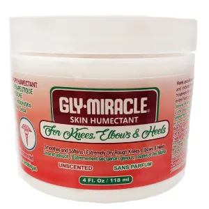 GLY MIRACLE Moisturizing Body Cream For Knees, Elbows & Heels, 4 oz Jar - Non-Greasy Skin Humectant for Extremely Dry Skin, Hands, Body, and Feet, Fragrance-Free with Pure Glycerin Smooths & Softens