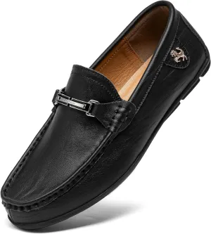 Go Tour Men’s Casual Leather Fashion Slip on Loafers Shoes