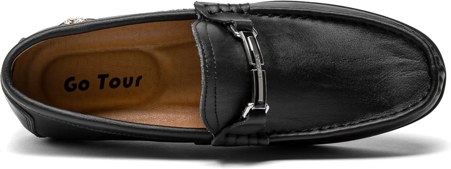 Go Tour Men’s Casual Leather Fashion Slip on Loafers Shoes