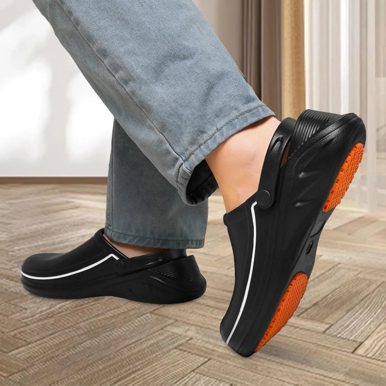 Haifago Non Slip Chef Shoes for Men Women, Kitchen Food Service Slip Resistant Work Shoe Waterproof Nursing Clogs