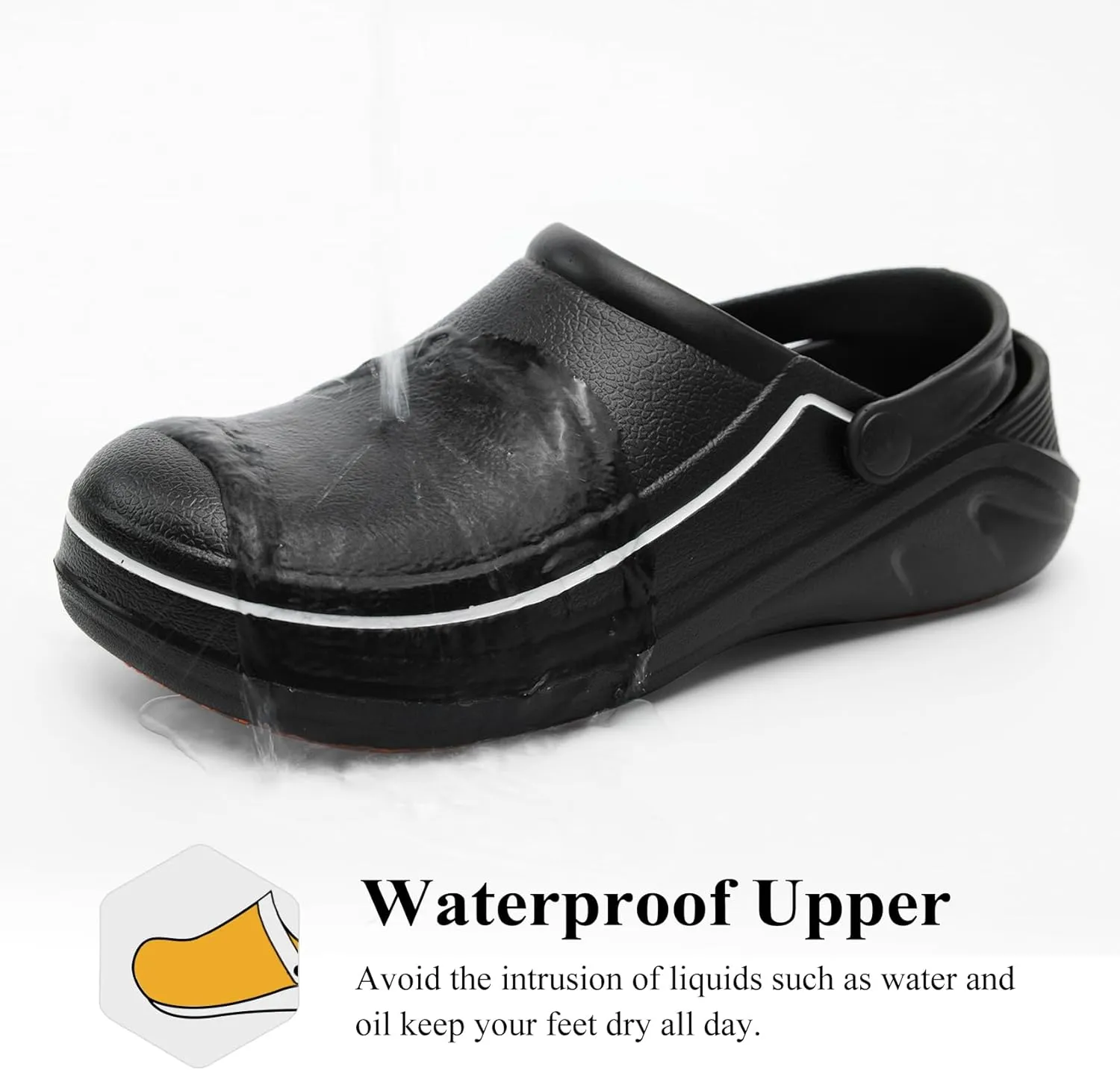 Haifago Non Slip Chef Shoes for Men Women, Kitchen Food Service Slip Resistant Work Shoe Waterproof Nursing Clogs