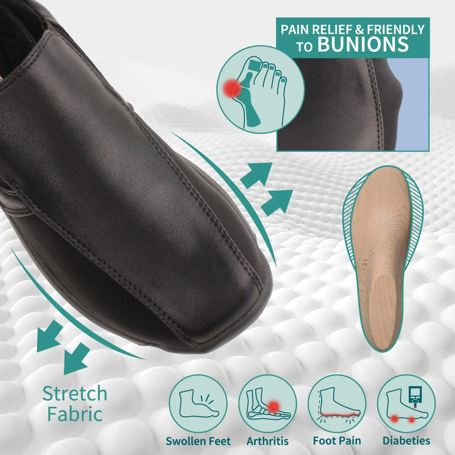 Hawkwell Pro Women's Nursing Shoes for Bunions Lightweight Slip Resistant Orthotic Work Shoes Ideal for Foot Pain Relief