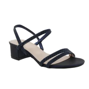 Hazel Navy Double Strap Low Heel Shoe