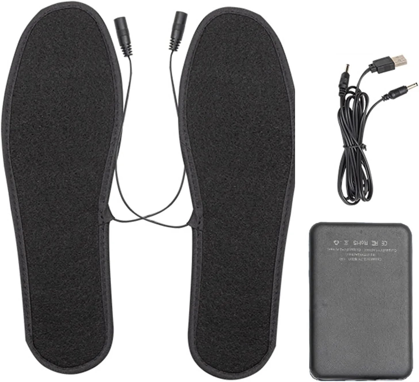 Heated Insoles Rechargeable Electric Heated Shoes Inserts for Women Men Wireless Foot Warmer for Hunting Hiking