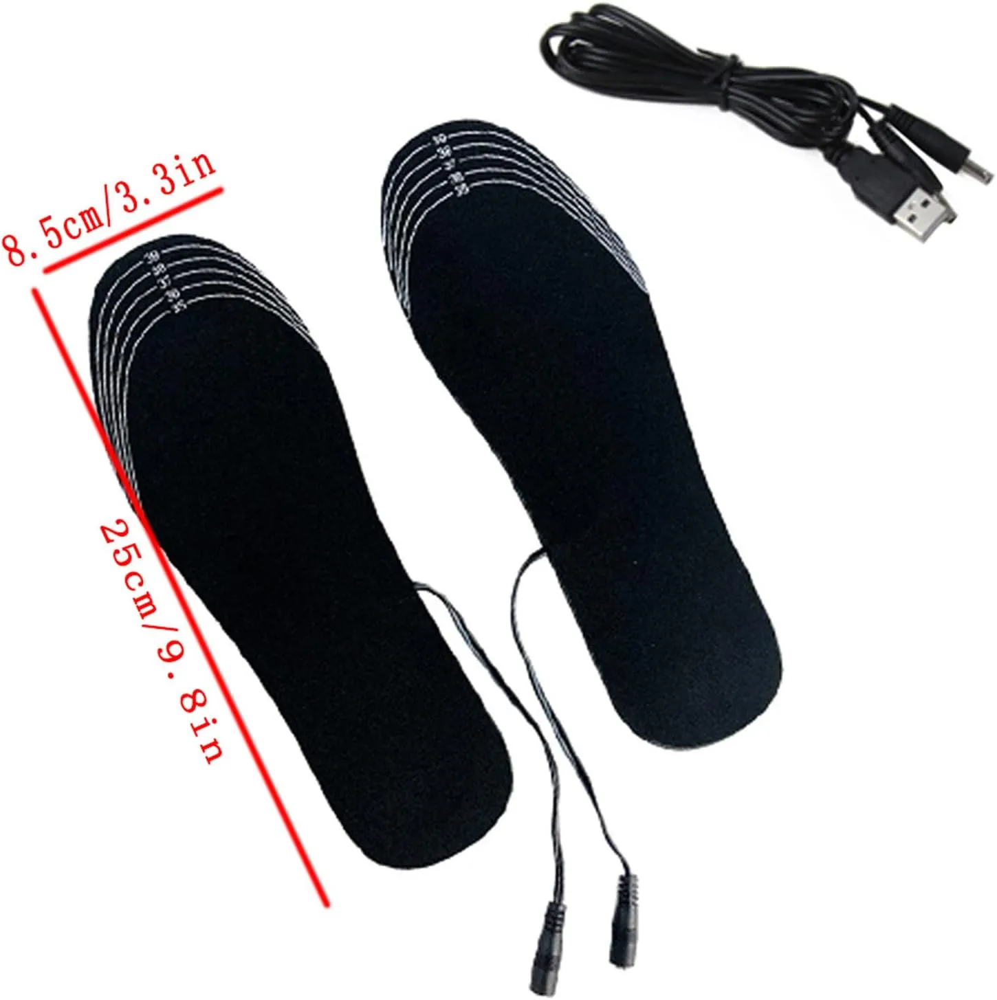 Heated Shoe Insoles Winter Foot Warmers,Heating Insole Electric USB Rechargeable Thermal Sole Trimmed Foot Warmer
