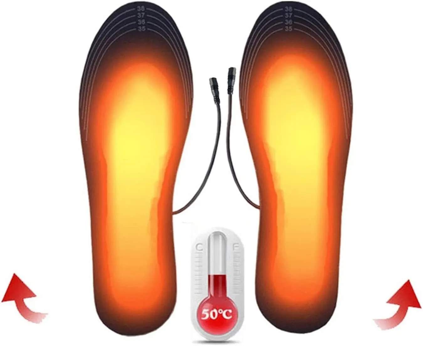 Heated Shoe Insoles Winter Foot Warmers,Heating Insole Electric USB Rechargeable Thermal Sole Trimmed Foot Warmer