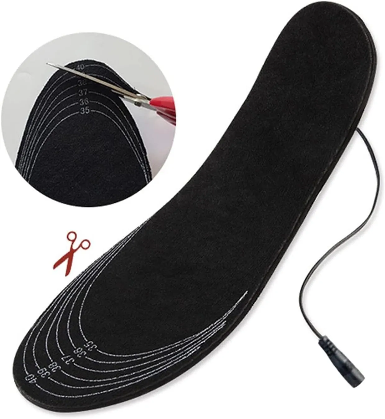 Heated Shoe Insoles Winter Foot Warmers,Heating Insole Electric USB Rechargeable Thermal Sole Trimmed Foot Warmer