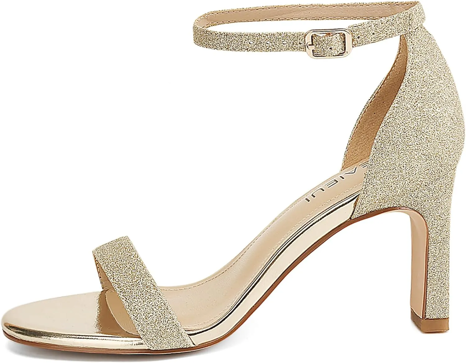 Heels for Women Round Toe Heeled Sandals Chunky High Heels with Ankle Strap Heels for Women Dressy Block Heels