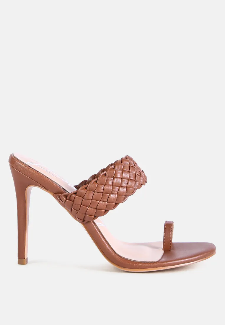 High Perks Woven Strap High Heels By Ruw