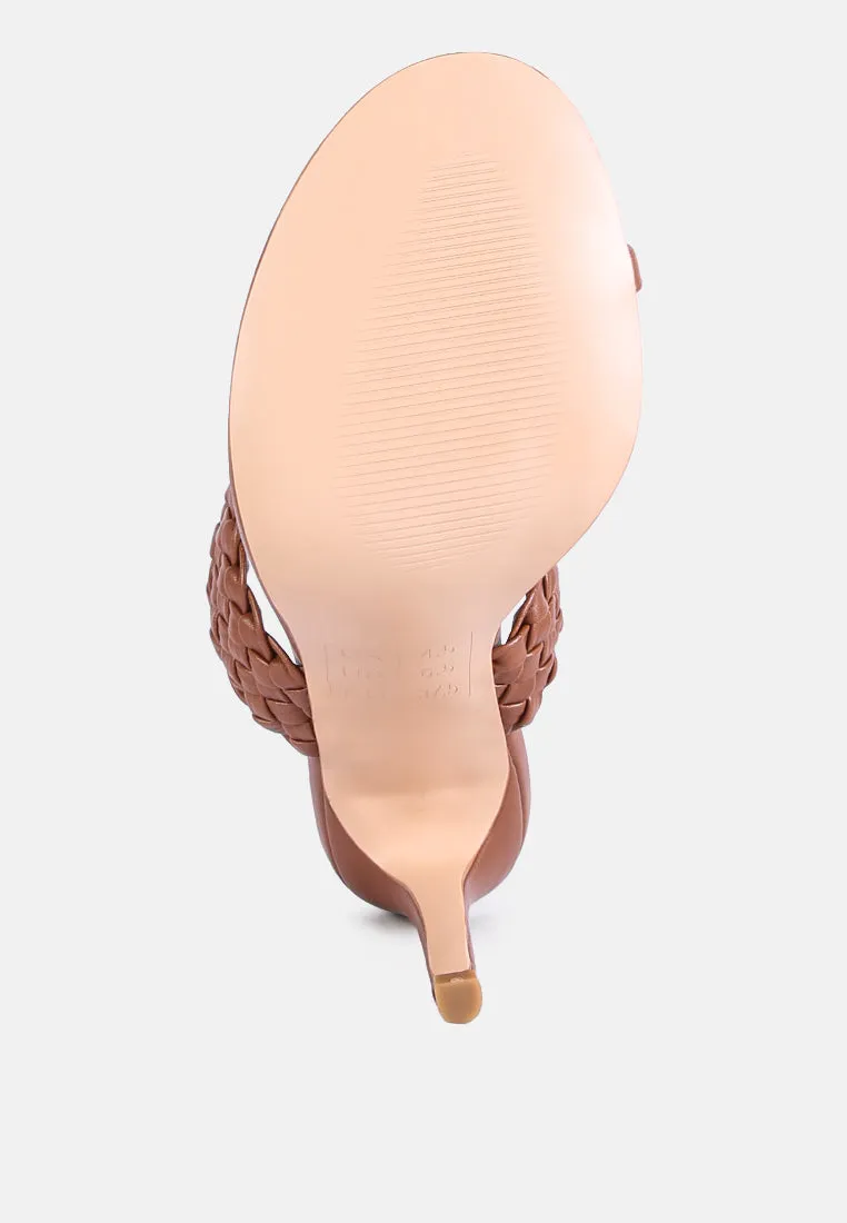 High Perks Woven Strap High Heels By Ruw