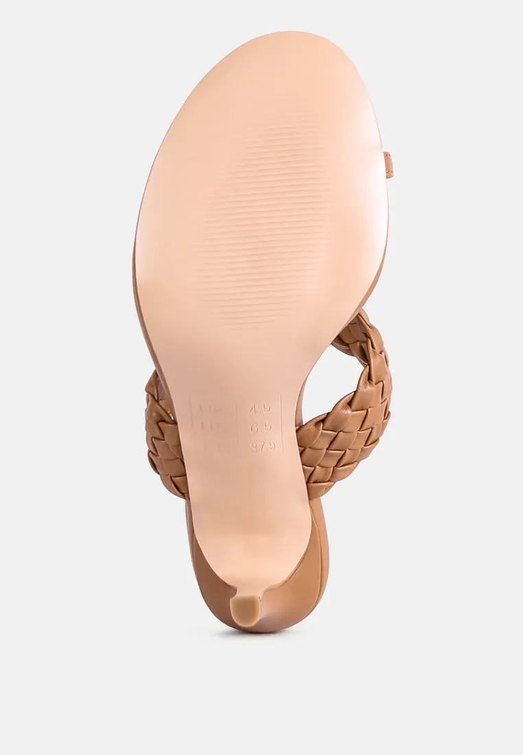 High Perks Woven Strap High Heels By Ruw