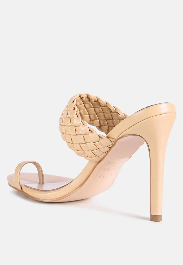 High Perks Woven Strap High Heels By Ruw