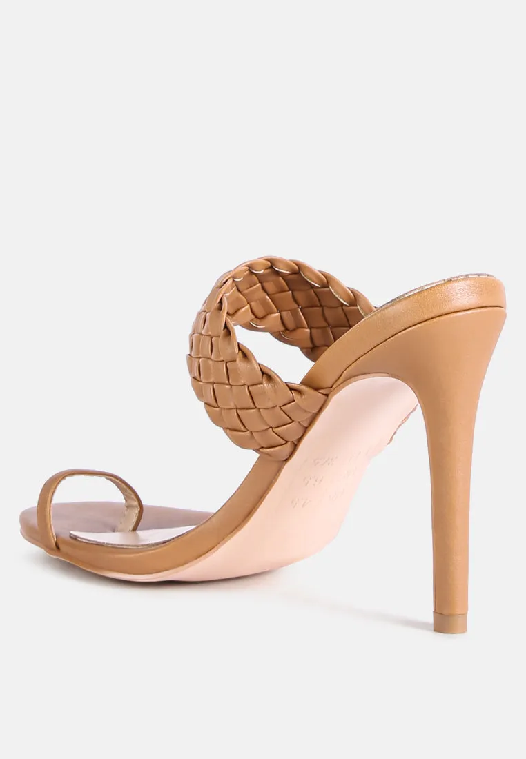 High Perks Woven Strap High Heels By Ruw