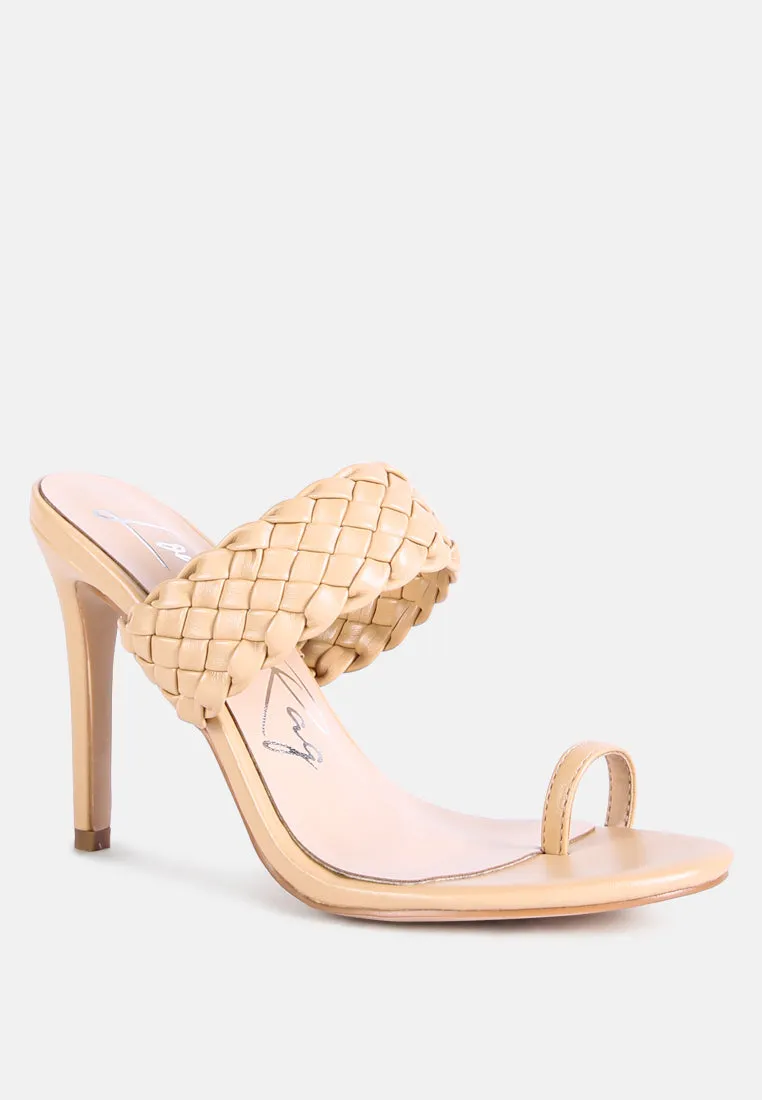 High Perks Woven Strap High Heels By Ruw