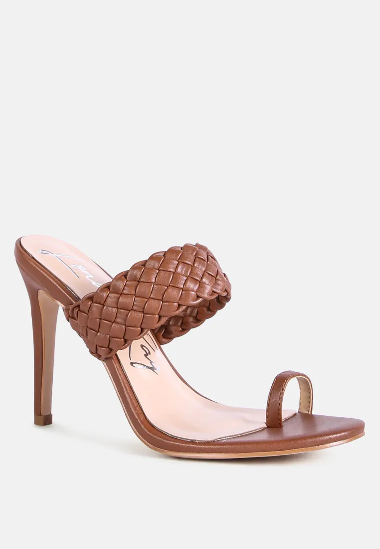 High Perks Woven Strap High Heels By Ruw