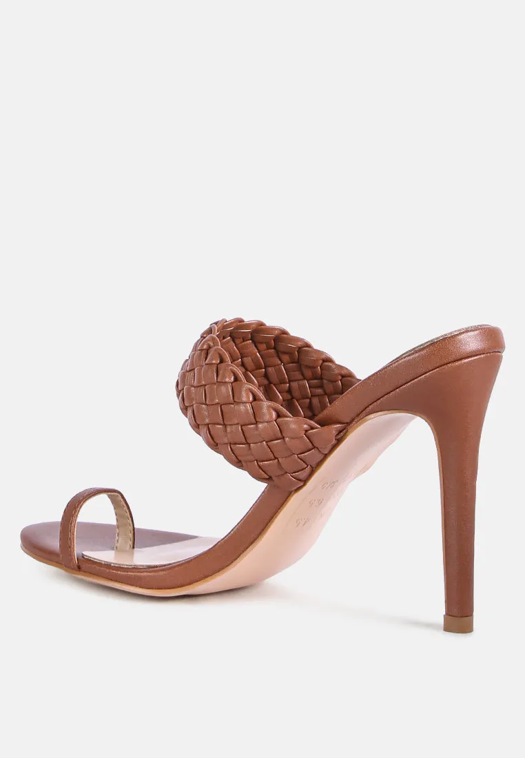 High Perks Woven Strap High Heels By Ruw