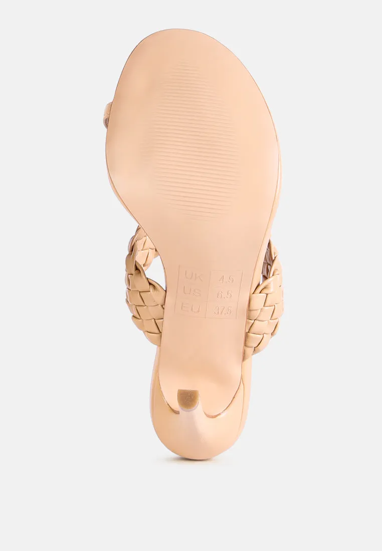 High Perks Woven Strap High Heels By Ruw