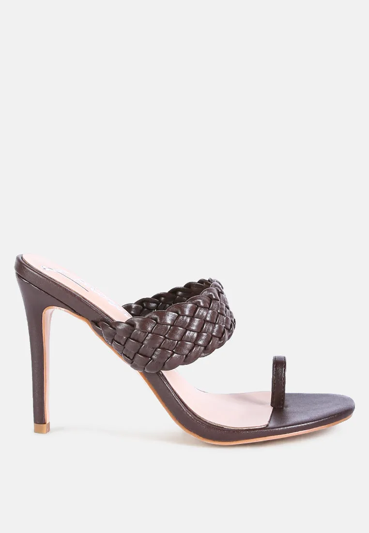 High Perks Woven Strap High Heels By Ruw